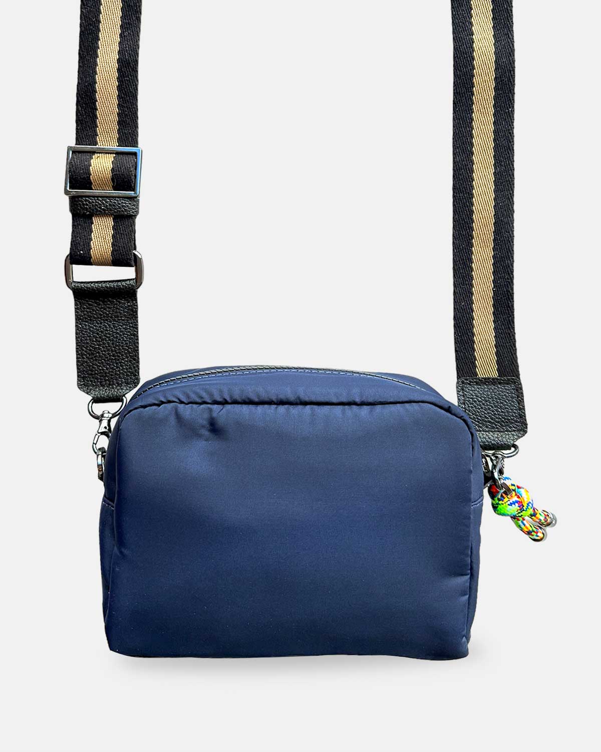 Bolso manos libres textil de color azul oscuro