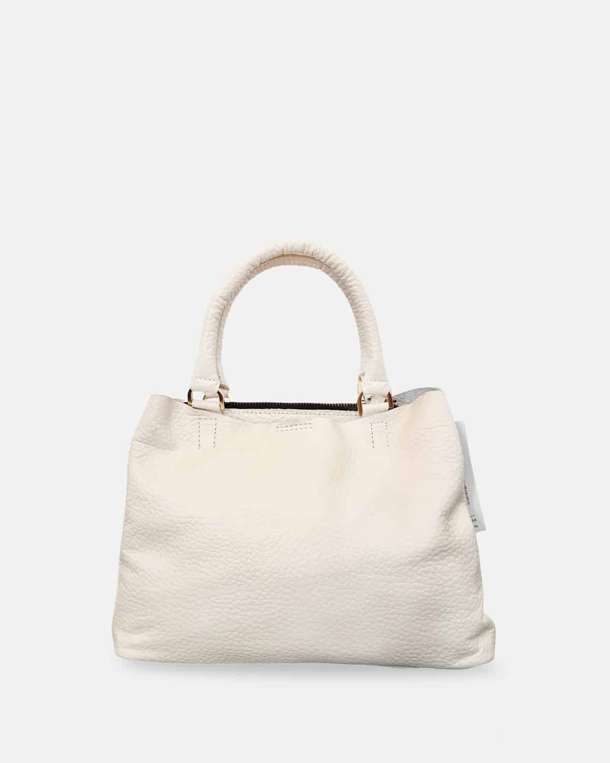 Cartera con agarradera color blanco hueso
