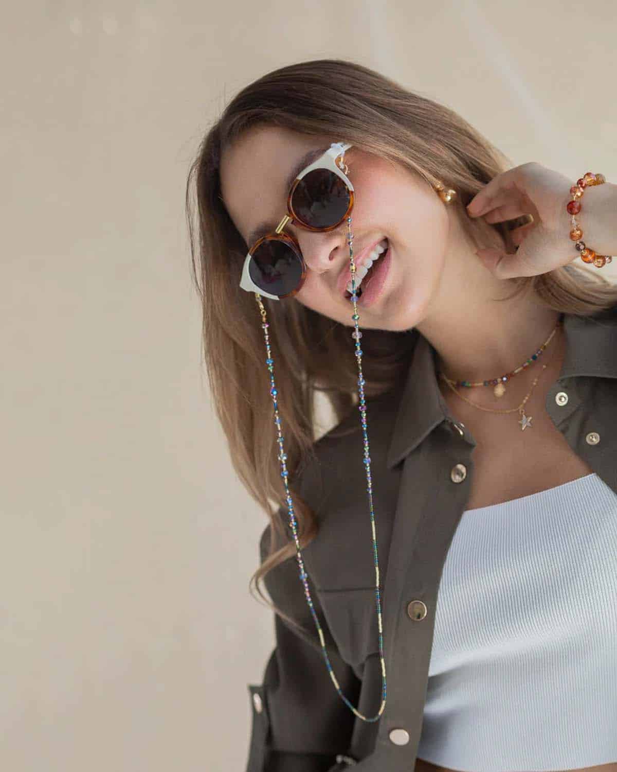 Porta lentes tejido en muranos