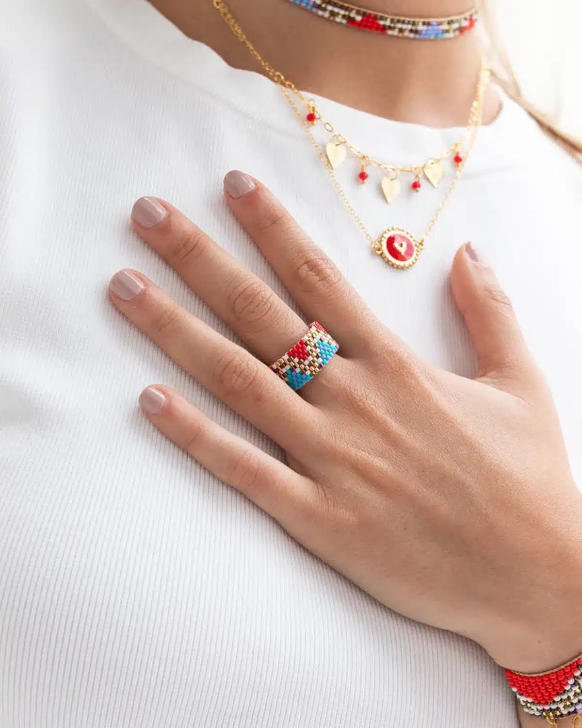 Anillo graduable tejido en miyuki